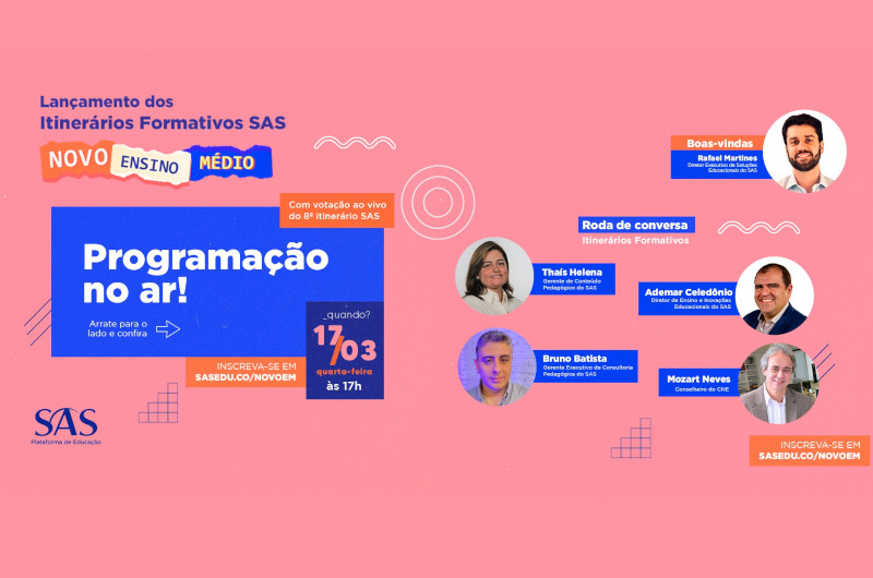 Cátedra participa de evento on line sobre itinerários formativos